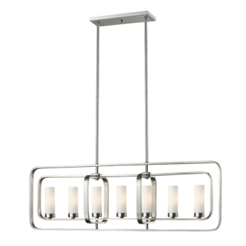 Z-Lite Aideen 7-Light Linear Chandelier - 120V - Brushed Nickel