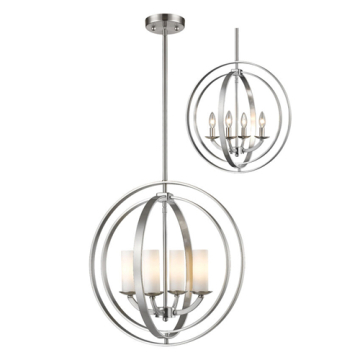 Z-Lite Ashling 4-Light Chandelier - 120V - Brushed Nickel