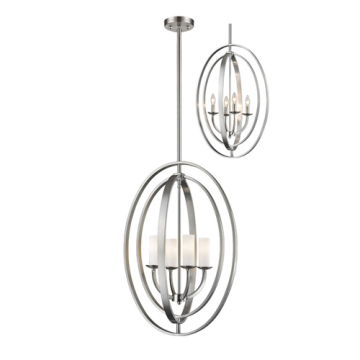 Z-Lite Ashling 4-Light Chandelier - 120V - Brushed Nickel