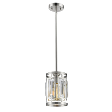 Z-Lite Mersesse 1-Light Round Pendant - 120V - Brushed Nickel