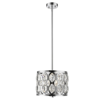 Z-Lite Dealey 11" 3-Light Chandelier - 120V - Chrome