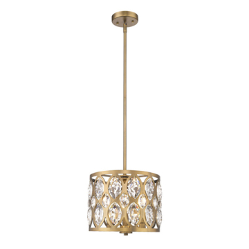 Z-Lite Dealey 11" 3-Light Chandelier - 120V - Heirloom Brass