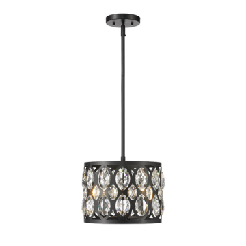 Z-Lite Dealey 11" 3-Light Chandelier - 120V - Matte Black