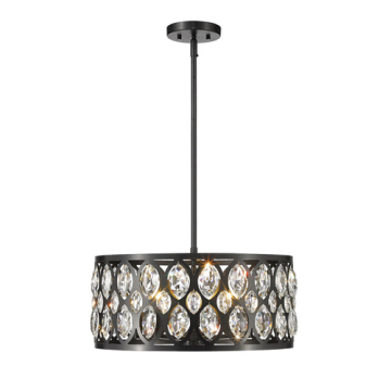 Z-Lite Dealey 20" 5-Light Chandelier - 120V - Matte Black