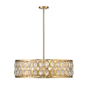 Z-Lite Dealey 30" 8-Light Chandelier - 120V - Heirloom Brass