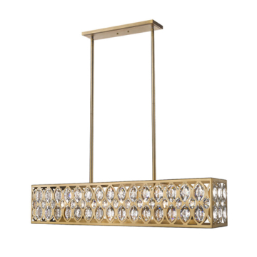 Z-Lite Dealey 7-Light Linear Chandelier - 120V - Heirloom Brass