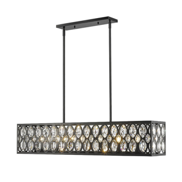 Z-Lite Dealey 7-Light Linear Chandelier - 120V - Matte Black
