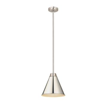 Z-Lite Eaton 12" 1-Light Pendant - 120V - Polished Nickel
