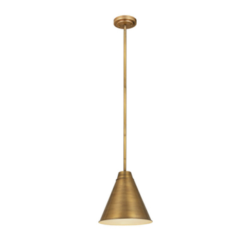 Z-Lite Eaton 12" 1-Light Pendant - 120V - Rubbed Brass