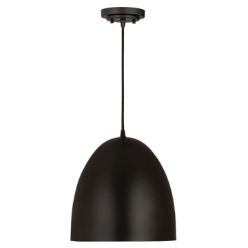Z-Lite Z-Studio 12" 1-Light Dome Pendant - 120V - Satin Black