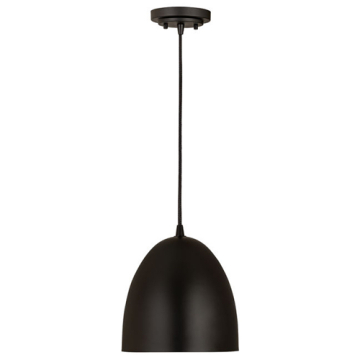 Z-Lite Z-Studio 10" 1-Light Dome Pendant - 120V - Satin Black