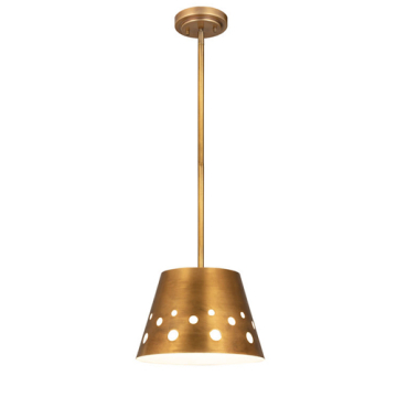Z-Lite Katie 12" 1-Light Pendant - 120V - Rubbed Brass