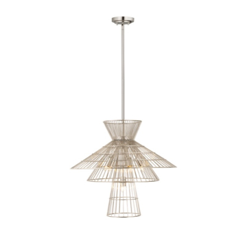 Z-Lite Alito 25" 6-Light Chandelier - 120V - Polished Nickel