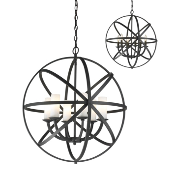 Z-Lite Aranya 24" 6-Light Chandelier - 120V - Bronze / Matte Opal