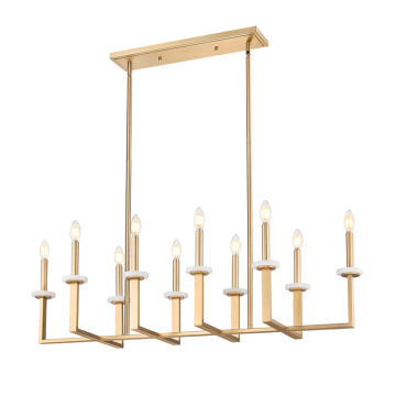 Z-Lite Gaultier 10-Light Linear Chandelier - 120V - Modern Gold