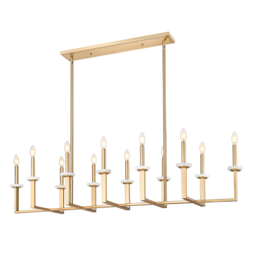 Z-Lite Gaultier 12-Light Linear Chandelier - 120V - Modern Gold