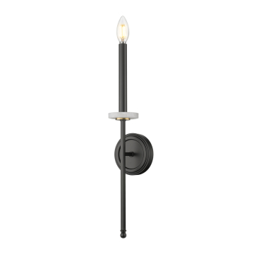 Z-Lite Gaultier 1-Light Wall Sconce - 120V - Matte Black / Modern Gold