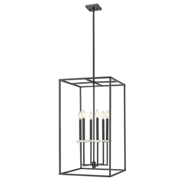 Z-Lite Gaultier 6-Light Chandelier - 120V - Matte Black / Modern Gold