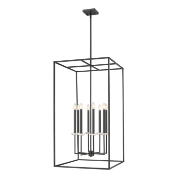 Z-Lite Gaultier 8-Light Chandelier - 120V - Matte Black / Modern Gold