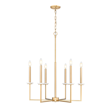 Z-Lite Gaultier 6-Light Chandelier - 120V - Modern Gold