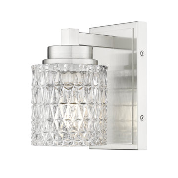 Z-Lite Jacqueline 1-Light Wall Sconce - 120V - Brushed Nickel / Clear Diamond