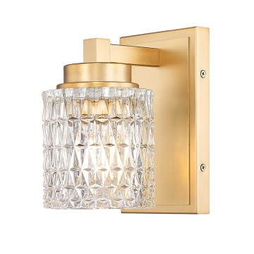 Z-Lite Jacqueline 1-Light Wall Sconce - 120V - Modern Gold / Clear Diamond