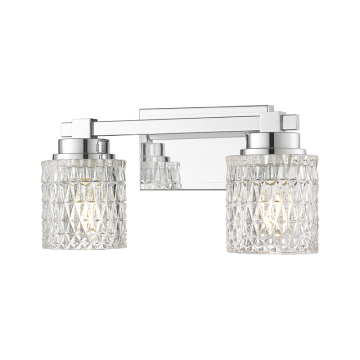Z-Lite Jacqueline 2-Light Vanity - 120V - Chrome / Clear Diamond