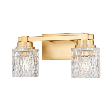 Z-Lite Jacqueline 2-Light Vanity - 120V - Modern Gold / Clear Diamond