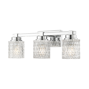 Z-Lite Jacqueline 3-Light Vanity - 120V - Chrome / Clear Diamond