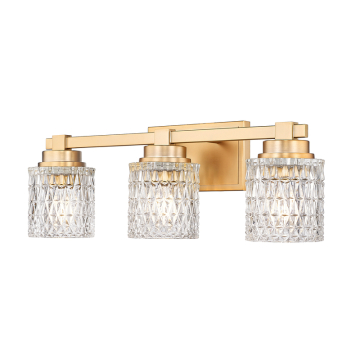 Z-Lite Jacqueline 3-Light Vanity - 120V - Modern Gold / Clear Diamond