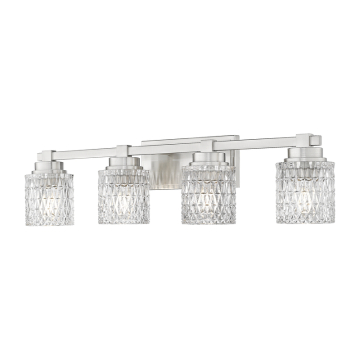 Z-Lite Jacqueline 4-Light Vanity - 120V - Brushed Nickel / Clear Diamond