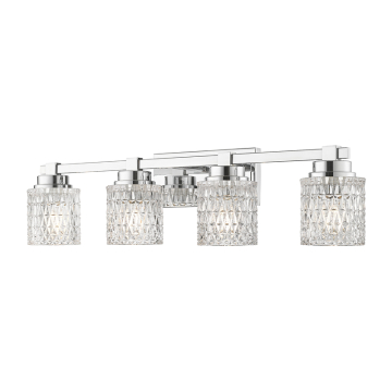 Z-Lite Jacqueline 4-Light Vanity - 120V - Chrome / Clear Diamond