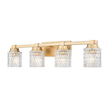Z-Lite Jacqueline 4-Light Vanity - 120V - Modern Gold / Clear Diamond