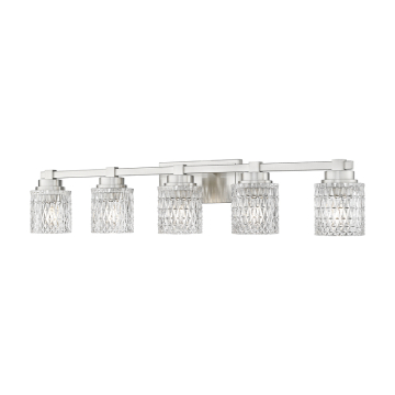 Z-Lite Jacqueline 5-Light Vanity - 120V - Brushed Nickel / Clear Diamond