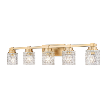 Z-Lite Jacqueline 5-Light Vanity - 120V - Modern Gold / Clear Diamond