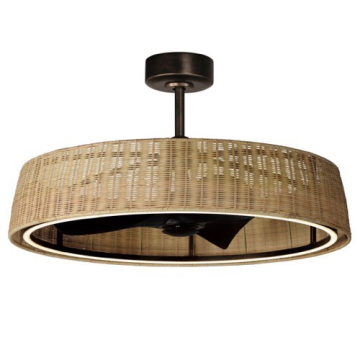 Maxim Lighting Tulum 36" Wifi-Enabled LED Fandelight - CCT Tunable - 120V - Natural Rattan / Dark Bronze