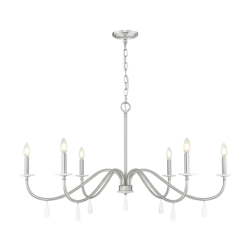 Z-Lite Toussant 45" 6-Light Chandelier - 120V - Brushed Nickel