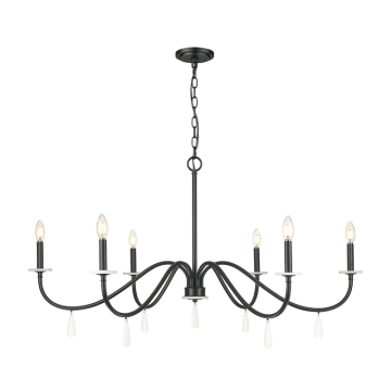 Z-Lite Toussant 45" 6-Light Chandelier - 120V - Matte Black