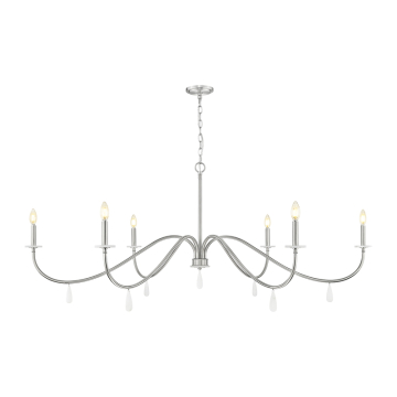 Z-Lite Toussant 63" 6-Light Chandelier - 120V - Brushed Nickel