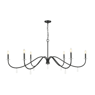 Z-Lite Toussant 63" 6-Light Chandelier - 120V - Matte Black