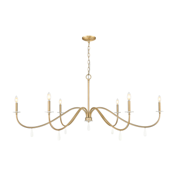 Z-Lite Toussant 63" 6-Light Chandelier - 120V - Modern Gold