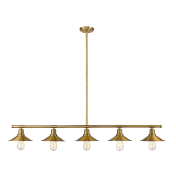 Z-Lite Casa 5-Light Linear Chandelier - 120V - Factory Brass
