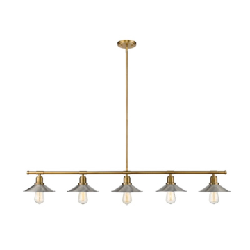 Z-Lite Casa 51.5" 5-Light Linear Chandelier - 120V - Factory Brass / Brushed Nickel