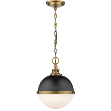 Z-Lite Peyton 12" 2-Light Pendant - 120V - Matte Black / Factory Bronze