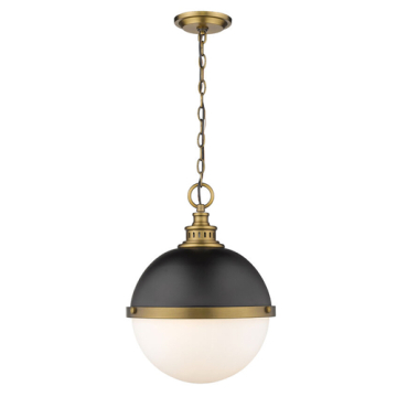 Z-Lite Peyton 15" 2-Light Pendant - 120V - Matte Black / Factory Bronze