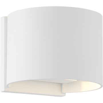 SATCO|NUVO Lightgate Round LED Outdoor Wall Light - 5W - 3000K - 120V - Matte White