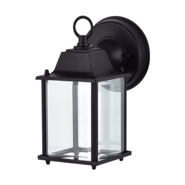 SATCO|NUVO Decorative LED Outdoor Wall Lantern - Black / Beveled Glass