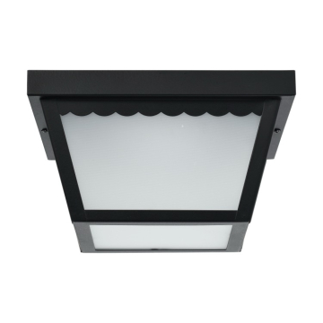 SATCO|NUVO LED Outdoor Flush Mount - 12W - 120V - Black / Frosted Glass