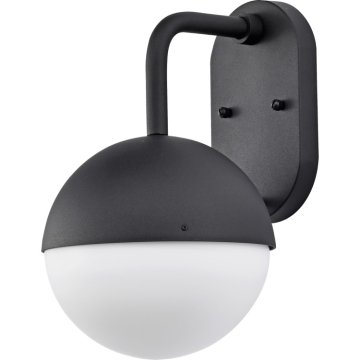 SATCO|NUVO Atmosphere LED Outdoor Wall Lantern - Matte Black / Opal White Glass
