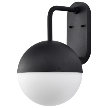SATCO|NUVO Atmosphere LED Large Outdoor Wall Lantern - Matte Black / Opal White Glass